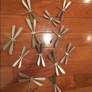 Set of 14 dragonflies wall decorations with tacs